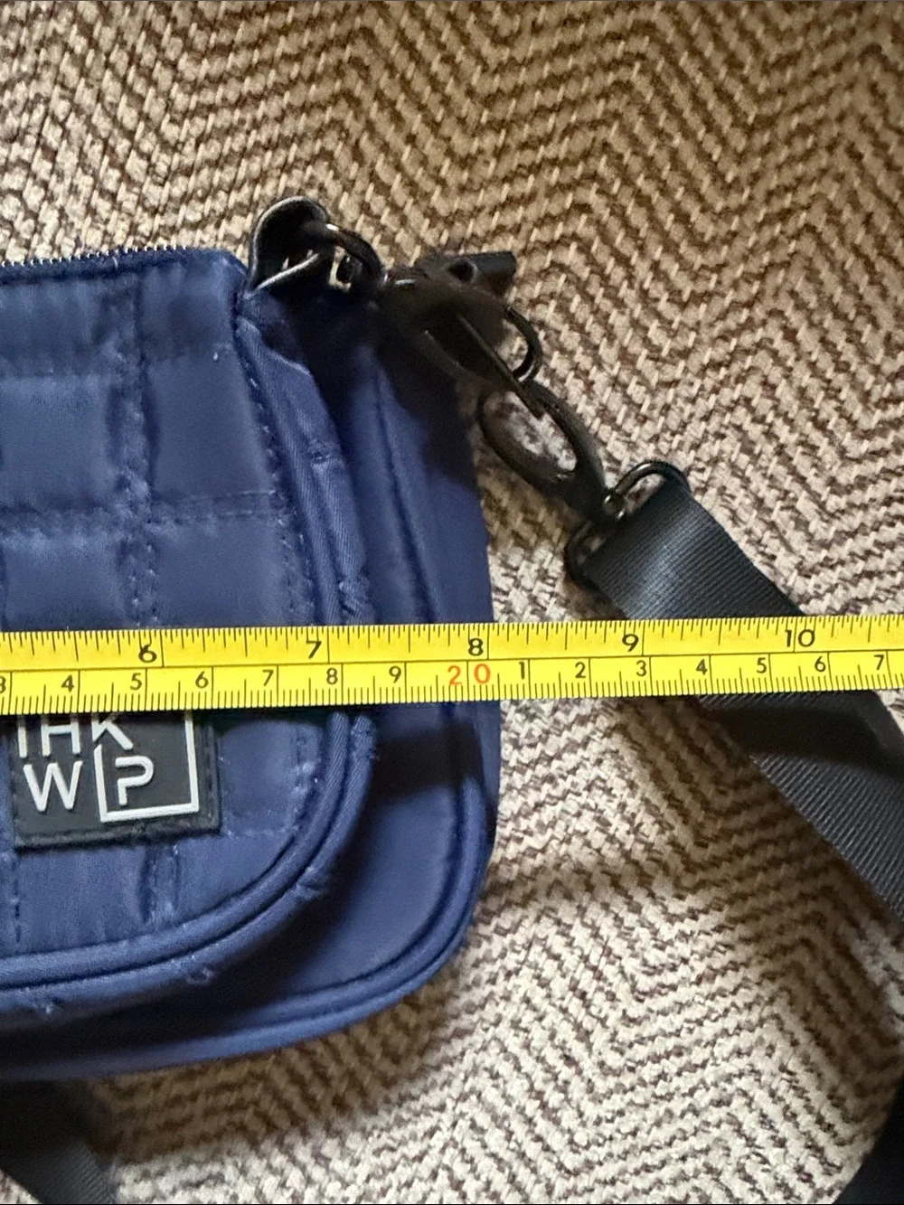 IHKWIP Nylon Detachable Double Pouch Crossbody Bag Navy Quilted RFID Travelcore